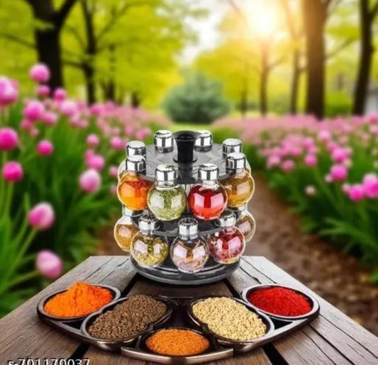 360° Rotating Spice Jar Organizer